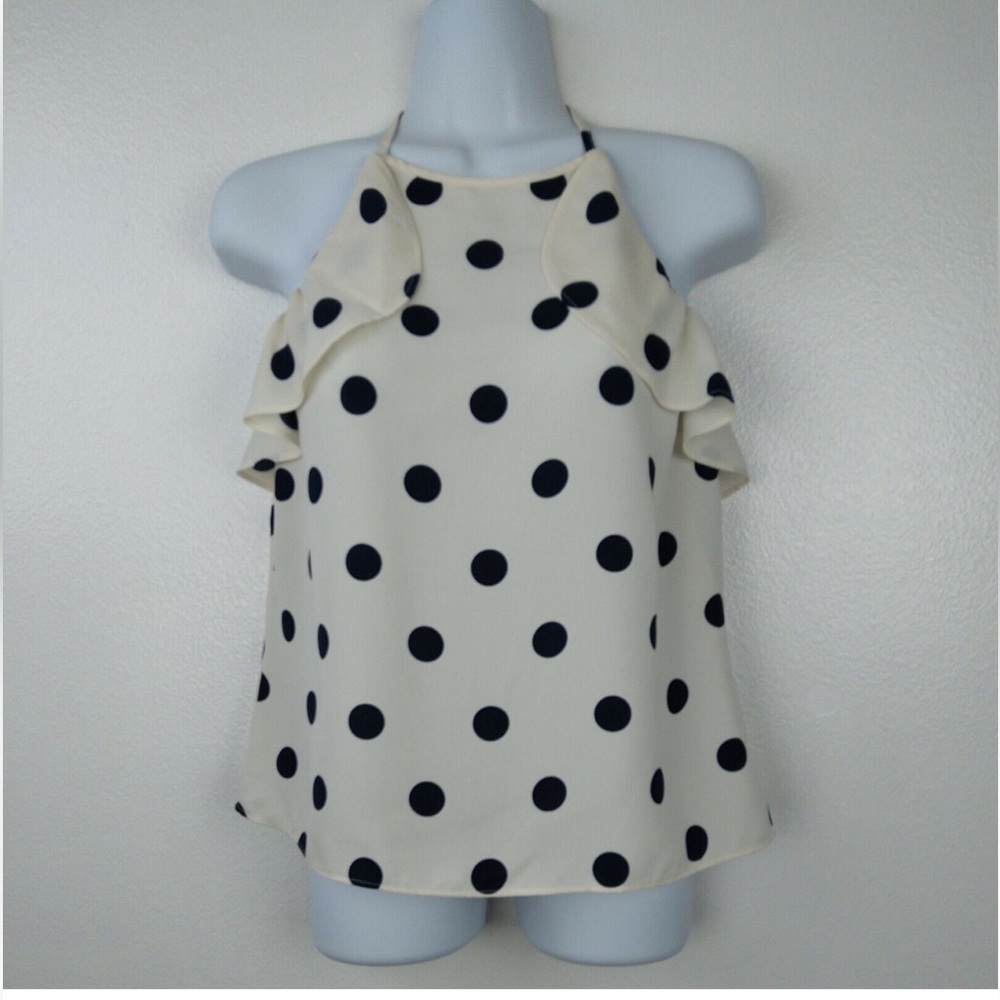 J Crew Halter Top Women's Size 4 Polka Dots Sleeveless Blouse
